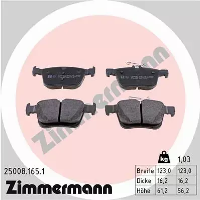 ZIMMERMANN TARCZE+KLOCKI TYŁ AUDI A3 8V 272MM 