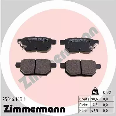 ZIMMERMANN TARCZE+KLOCKI T TOYOTA PRIUS W3 W4 259MM 