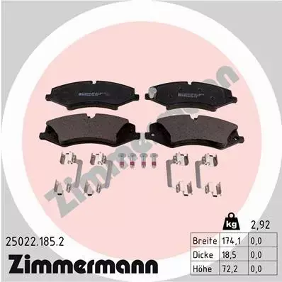 ZIMMERMANN KLOCKI HAMULCOWE 25022.185.2 