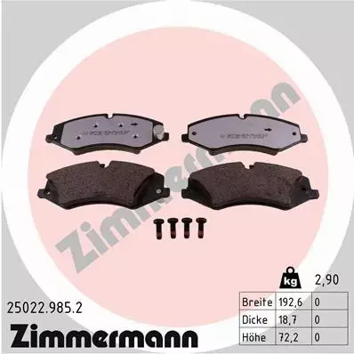 ZIMMERMANN KLOCKI HAMULCOWE PRZÓD 25022.985.2 