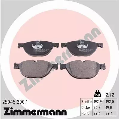 ZIMMERMANN KLOCKI HAMULCOWE PRZÓD 25045.200.1 