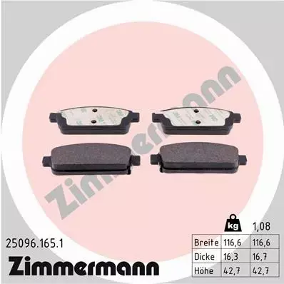 ZIMMERMANN TARCZE+KLOCKI P+T OPEL ASTRA J 276MM 