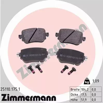 ZIMMERMANN KLOCKI TYŁ AUDI A1 8X Q3 8U 