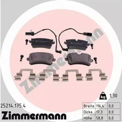 ZIMMERMANN KLOCKI HAMULCOWE TYŁ 25214.175.4 