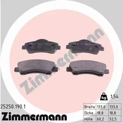 ZIMMERMANN TARCZE+KLOCKI P PEUGEOT 308 III 266MM 