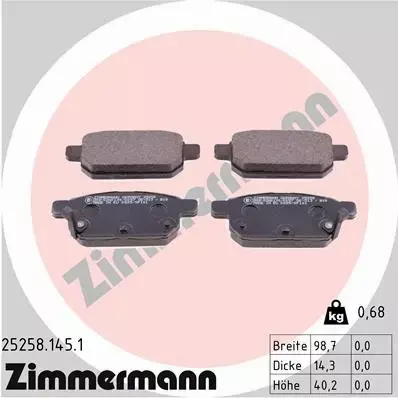 ZIMMERMANN TARCZE+KLOCKI P+T SUZUKI BALENO 252MM 