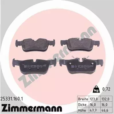 ZIMMERMANN TARCZE+KLOCKI TYŁ BMW 2 F45 F46 300MM 