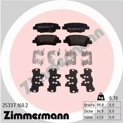 ZIMMERMANN TARCZE+KLOCKI TYŁ KIA SOUL II 262MM 