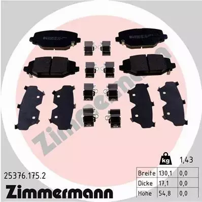 ZIMMERMANN KLOCKI HAMULCOWE 25376.175.2 