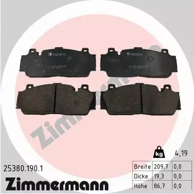 ZIMMERMANN KLOCKI HAMULCOWE 25380.190.1 