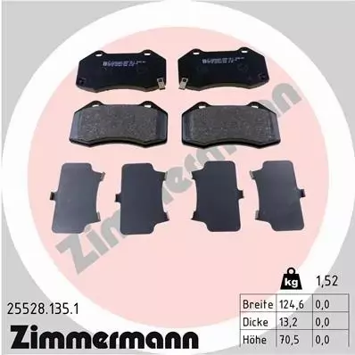 ZIMMERMANN KLOCKI HAMULCOWE 25528.135.1 