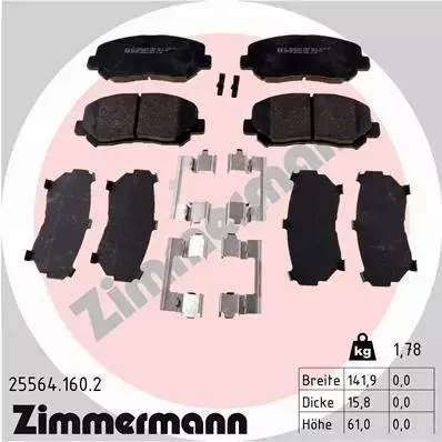 ZIMMERMANN TARCZE+KLOCKI PRZÓD MAZDA CX-5 