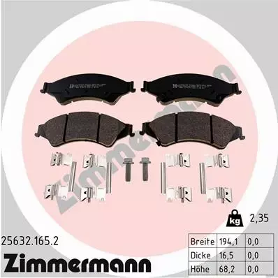 ZIMMERMANN KLOCKI HAMULCOWE 25632.165.2 