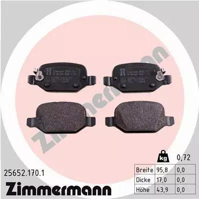 ZIMMERMANN KLOCKI HAMULCOWE 25652.170.1 