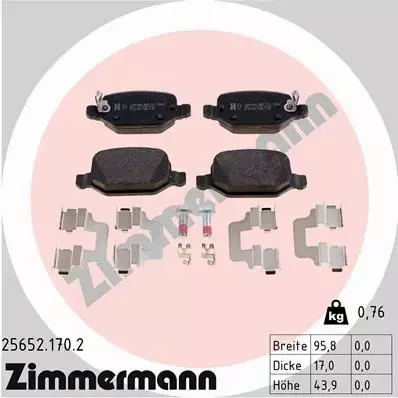 ZIMMERMANN KLOCKI HAMULCOWE 25652.170.2 