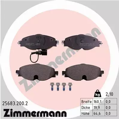 ZIMMERMANN KLOCKI PRZÓD AUDI A3 8V Q2 GAB TT FV 