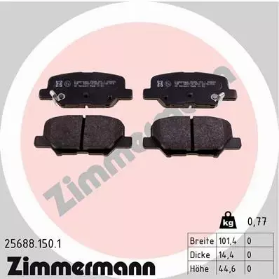 ZIMMERMANN TARCZE+KLOCKI TYŁ MAZDA 6 GJ 278MM 