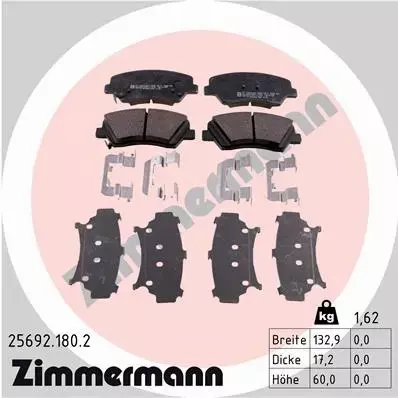 ZIMMERMANN TARCZE+KLOCKI P HYUNDAI I30 II 280MM 