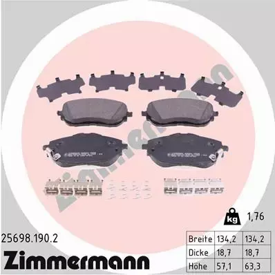 ZIMMERMANN TARCZE+KLOCKI P TOYOTA AURIS E18 296MM 