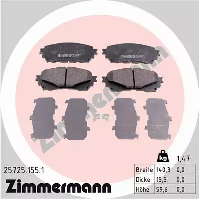 ZIMMERMANN SPORT TARCZE+KLOCKI PRZÓD MAZDA 6 GJ 