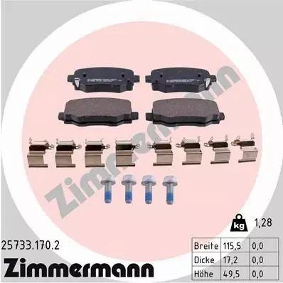 ZIMMERMANN TARCZE+KLOCKI TYŁ FIAT 500X 278MM 