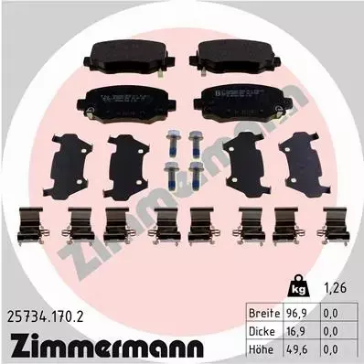 ZIMMERMANN KLOCKI HAMULCOWE TYŁ 25734.170.2 