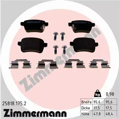 ZIMMERMANN KLOCKI HAMULCOWE 25818.175.2 