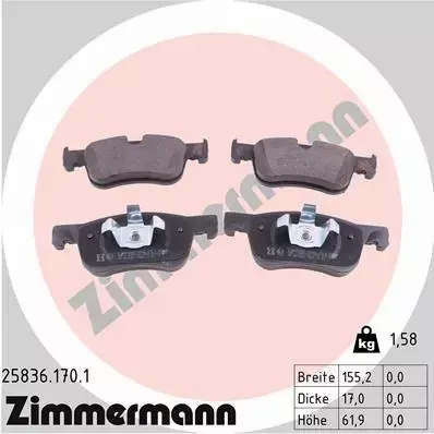 ZIMMERMANN TARCZE+KLOCKI CITROEN C4 PICASSO II 283MM 