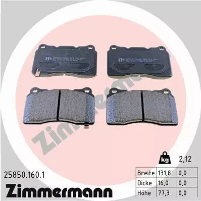 ZIMMERMANN KLOCKI HAMULCOWE 25850.160.1 