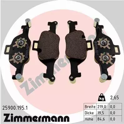 ZIMMERMANN KLOCKI HAMULCOWE 25900.195.1 