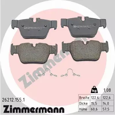 ZIMMERMANN KLOCKI HAMULCOWE 26212.155.1 