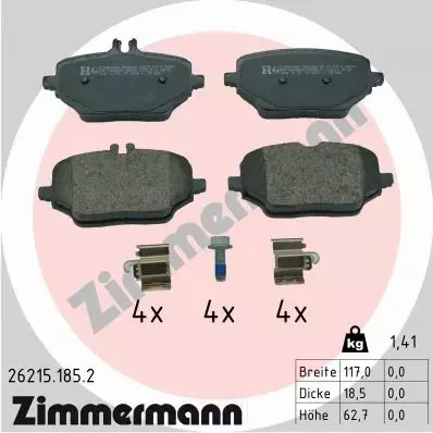 ZIMMERMANN KLOCKI HAMULCOWE 26215.185.2 