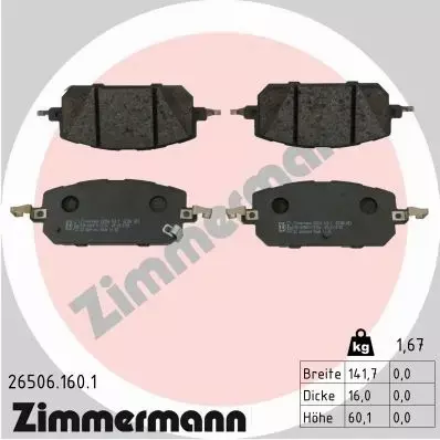 ZIMMERMANN KLOCKI HAMULCOWE 26506.160.1 