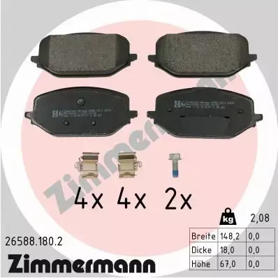 ZIMMERMANN KLOCKI HAMULCOWE 26588.180.2 