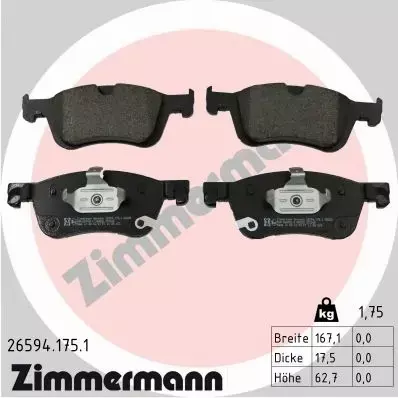 ZIMMERMANN KLOCKI HAMULCOWE 26594.175.1 