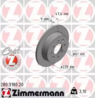 ZIMMERMANN TARCZE+KLOCKI TYŁ HONDA JAZZ II III  