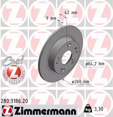 ZIMMERMANN TARCZE+KLOCKI TYŁ HONDA CIVIC VIII IX 