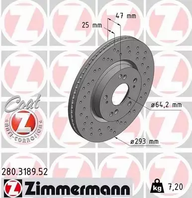 ZIMMERMANN TARCZE+KLOCKI P HONDA CIVIC IX 293MM 