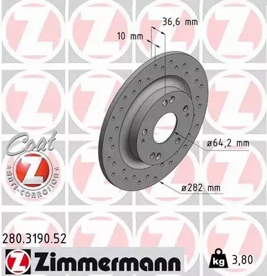 ZIMMERMANN TARCZA HAMULCOWE SPORT 280.3190.52 