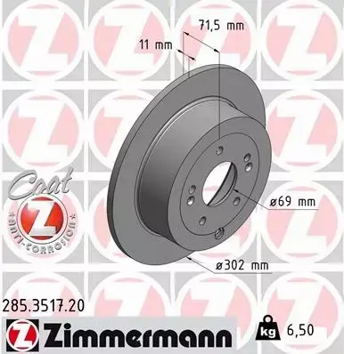 ZIMMERMANN TARCZE+KLOCKI P+T HYUNDAI SANTA FE 320MM 