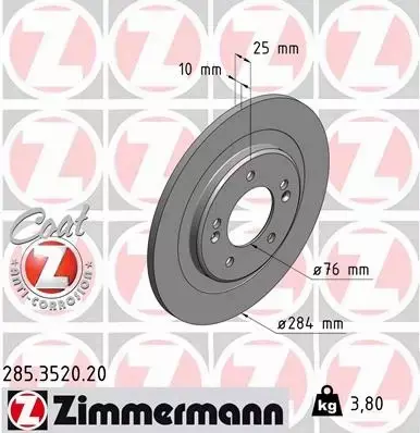 ZIMMERMANN TARCZE+KLOCKI P+T HYUNDAI I40 300MM 