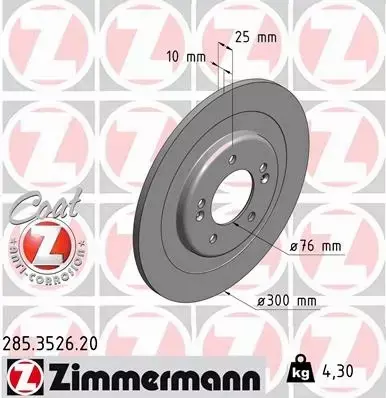 ZIMMERMANN TARCZE+KLOCKI P+T HYUNDAI I40 320MM 