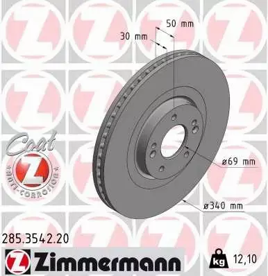 ZIMMERMANN TARCZA HAMULCOWA 285.3542.20 