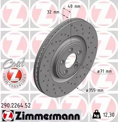 ZIMMERMANN TARCZE HAMULCOWE SPORT PRZÓD 290.2264.52 