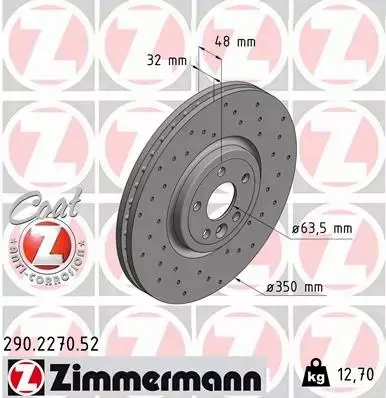 ZIMMERMANN SPORT TARCZE+KLOCKI JAGUAR XF X260 350MM 