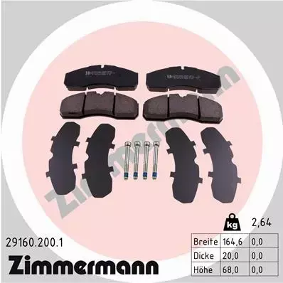 ZIMMERMANN KLOCKI HAMULCOWE PRZÓD 29160.200.1 