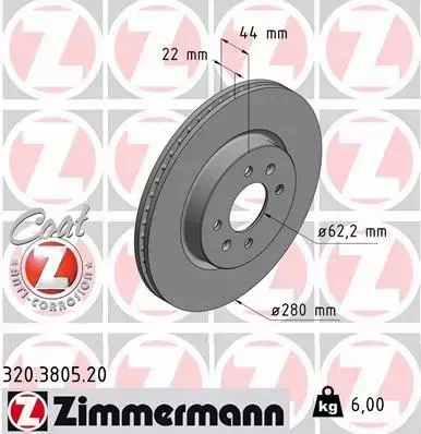 ZIMMERMANN TARCZE+KLOCKI PRZÓD HYUNDAI I20 280MM 