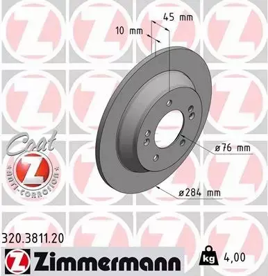 ZIMMERMANN TARCZE+KLOCKI P+T KIA CARENS IV 300MM 