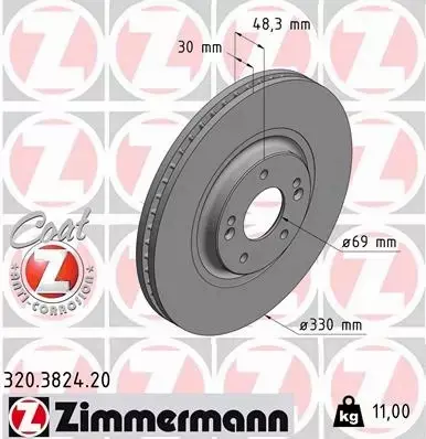 ZIMMERMANN TARCZA HAMULCOWA 320.3824.20 