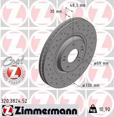 ZIMMERMANN TARCZA HAMULCOWE SPORT 320.3824.52 